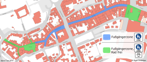Karte der Dinslakener Fußgängerzonen