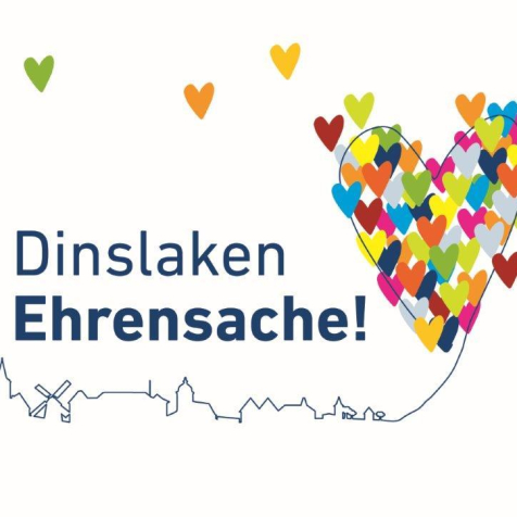 Logo von "Dinslaken, Ehrensache" - bunte Herzen